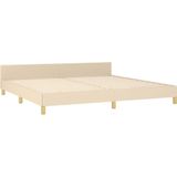 VidaXL Bedframe met Hoofdeinde Stof Crèmekleurig 200x200 cm