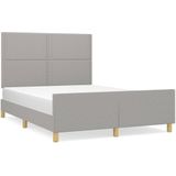 VidaXL Bedframe met Hoofdeinde Stof Lichtgrijs 140x200 cm