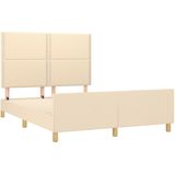 vidaXL Bettgestell ohne Matratze Creme 140x200 cm Stoff