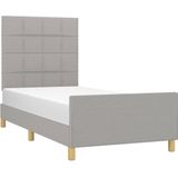vidaXL Bettgestell ohne Matratze Hellgrau 90x190 cm Stoff