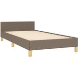 vidaXL - Bedframe - zonder - matras - 90x200 - cm - stof - taupe