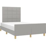 vidaXL Bettgestell ohne Matratze Hellgrau 120x200 cm Stoff