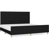 VidaXL Bedframe met Hoofdeinde Stof Zwart 200x200 cm