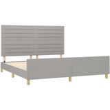 vidaXL - Bedframe - zonder - matras - stof - lichtgrijs - 160x200 - cm