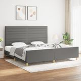 vidaXL Bettgestell ohne Matratze Dunkelgrau 200x200 cm Stoff