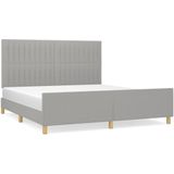 Bettgestell ohne Matratze Hellgrau 180x200 cm Stoff vidaXL