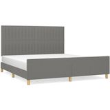Bettgestell ohne Matratze Dunkelgrau 180x200 cm Stoff vidaXL