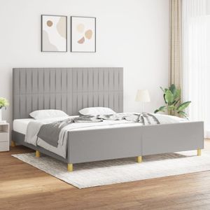 vidaXL Bettgestell ohne Matratze Hellgrau 200x200 cm Stoff