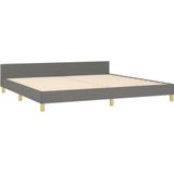 vidaXL Bedframe met hoofdeinde stof donkergrijs 200x200 cm