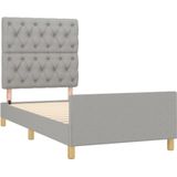 vidaXL Bedframe met hoofdbord stof lichtgrijs 80x200 cm