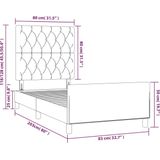 vidaXL Bedframe met hoofdbord stof lichtgrijs 80x200 cm