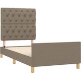 Bettgestell ohne Matratze Taupe 80x200 cm Stoff vidaXL