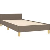 vidaXL Bedframe met hoofdeinde stof taupe 80x200 cm