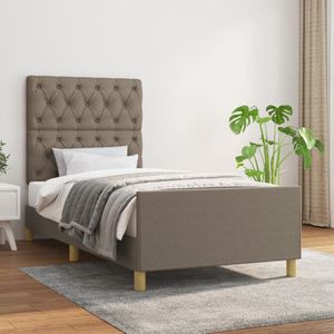 Bettgestell ohne Matratze Taupe 80x200 cm Stoff vidaXL