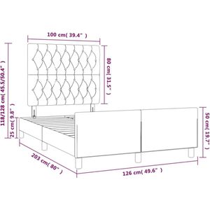 vidaXL - Bedframe - zonder - matras - 120x200 - cm - stof - lichtgrijs