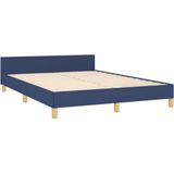 vidaXL Bettgestell ohne Matratze Blau 140x200 cm Stoff