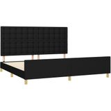 vidaXL Bettgestell ohne Matratze Schwarz 200x200 cm Stoff