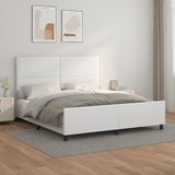 Bettgestell mit Kopfteil Weiß 180x200 cm Kunstleder vidaXL