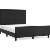 vidaXL Bettgestell mit Kopfteil Schwarz 140x190 cm Kunstleder