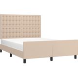 Bettgestell mit Kopfteil Cappuccino-Braun 140x190 cm Kunstleder Vidaxl