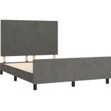 Jinlefu - Bettgestell ohne Matratze Dunkelgrau 140x190 cm Samt vidaXL
