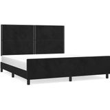 vidaXL - Bedframe - zonder - matrasx200 - cm - fluweel - zwart