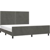 vidaXL Bettgestell mit Kopfteil Dunkelgrau 180x200 cm Samt