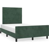 Bettgestell ohne Matratze Dunkelgrün 120x200 cm Samt vidaXL