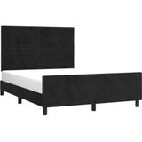 Jinlefu - Bettgestell ohne Matratze Schwarz 140x190 cm Samt vidaXL