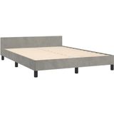 vidaXL Bettgestell ohne Matratze Hellgrau 140x200 cm Samt