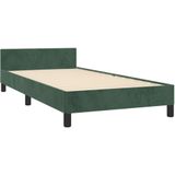 vidaXL Bedframe met hoofdeinde fluweel donkergroen 90x190 cm