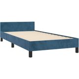 vidaXL - Bedframe - zonder - matras - 90x200 - cm - fluweel - donkerblauw