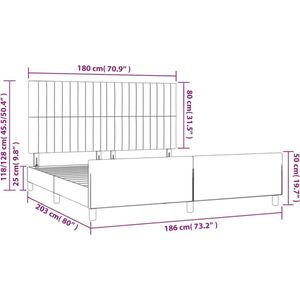 VidaXL Bedframe met Hoofdeinde Fluweel Roze 180x200 cm