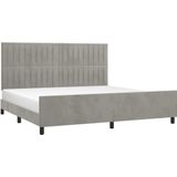 vidaXL Bedframe zonder matras 200x200 cm fluweel lichtgrijs