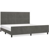 vidaXL - Bedframe - zonder - matras - 200x200 - cm - fluweel - donkergrijs