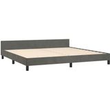 vidaXL - Bedframe - zonder - matras - 200x200 - cm - fluweel - donkergrijs
