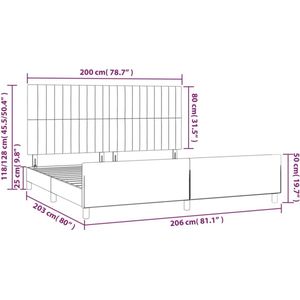 VidaXL Bedframe Hoofdeinde Fluweel Zwart 200x200 cm