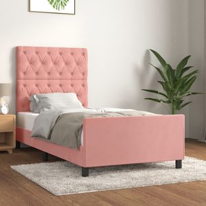 vidaXL Bettgestell mit Kopfteil Rosa 80x200 cm Samt