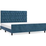 vidaXL Bettgestell ohne Matratze Dunkelblau 160x200 cm Samt