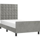 vidaXL Bettgestell ohne Matratze Hellgrau 100x200 cm Samt