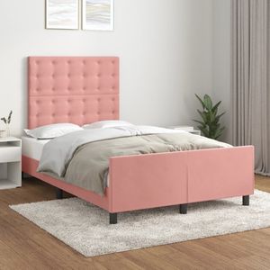 vidaXL - Bedframe - met - hoofdeinde - fluweel - rozex200 - cm