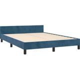 Bettgestell ohne Matratze Dunkelblau 140x190 cm Samt Vidaxl