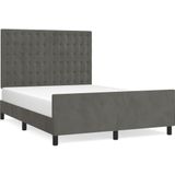 Jinlefu - Bettgestell ohne Matratze Dunkelgrau 140x200 cm Samt vidaXL