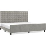 vidaXL Bettgestell ohne Matratze Hellgrau 200x200 cm Samt