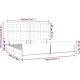 vidaXL Bettgestell ohne Matratze Hellgrau 200x200 cm Samt