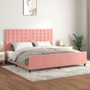 vidaXL-Bedframe-met-hoofdeinde-fluweel-roze-200x200-cm