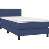 vidaXL-Boxspring-met-matras-stof-blauw-100x200-cm