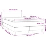 vidaXL Boxspring met matras stof lichtgrijs 120x200 cm