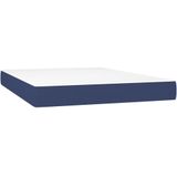 vidaXL Boxspringbett mit Matratze Blau 140x200 cm Stoff