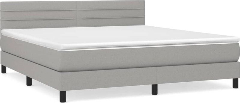 Vidaxl - Boxspringbett mit Matratze Hellgrau 160x200 cm Stoff